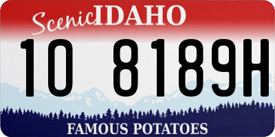 ID license plate 1O8189H