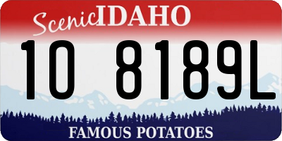 ID license plate 1O8189L