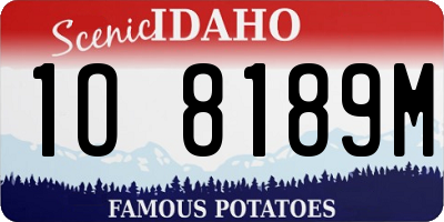 ID license plate 1O8189M