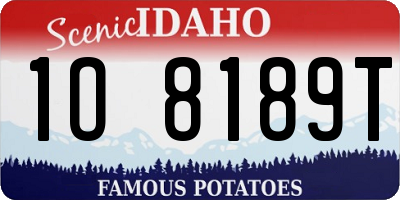 ID license plate 1O8189T
