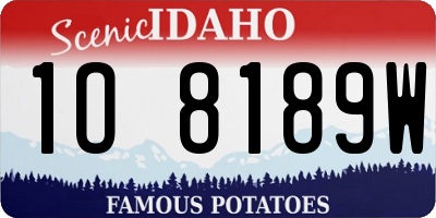 ID license plate 1O8189W