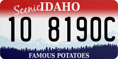 ID license plate 1O8190C