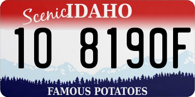 ID license plate 1O8190F
