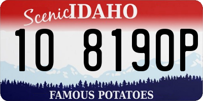 ID license plate 1O8190P