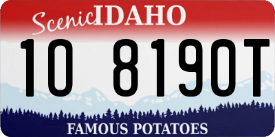 ID license plate 1O8190T