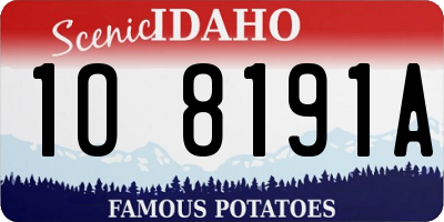 ID license plate 1O8191A