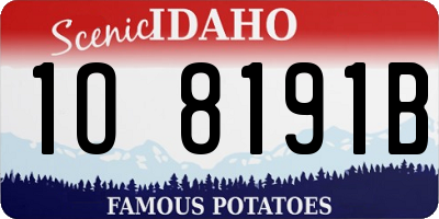 ID license plate 1O8191B