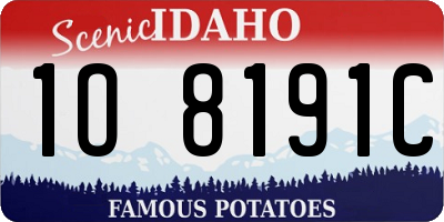 ID license plate 1O8191C