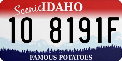 ID license plate 1O8191F