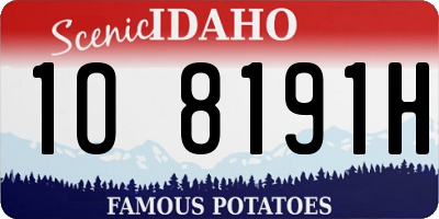 ID license plate 1O8191H