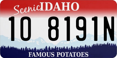 ID license plate 1O8191N