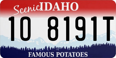ID license plate 1O8191T
