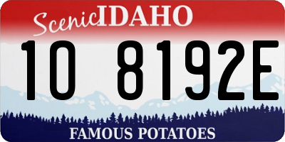ID license plate 1O8192E