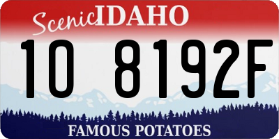 ID license plate 1O8192F