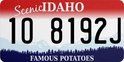 ID license plate 1O8192J