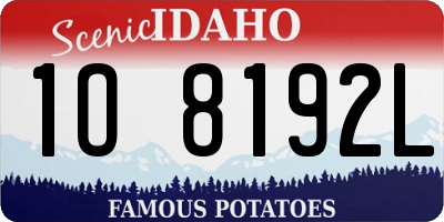 ID license plate 1O8192L