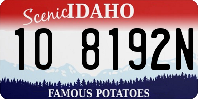 ID license plate 1O8192N