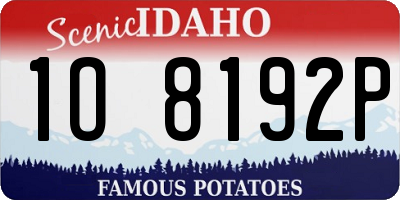 ID license plate 1O8192P