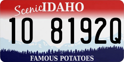 ID license plate 1O8192Q