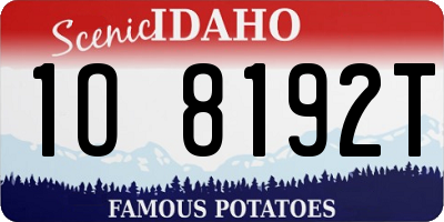ID license plate 1O8192T