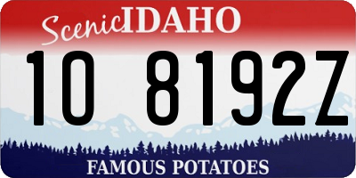 ID license plate 1O8192Z