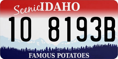 ID license plate 1O8193B