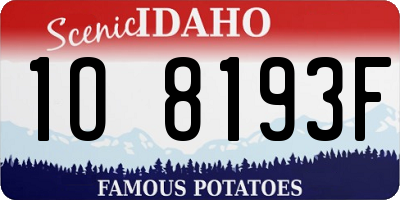 ID license plate 1O8193F