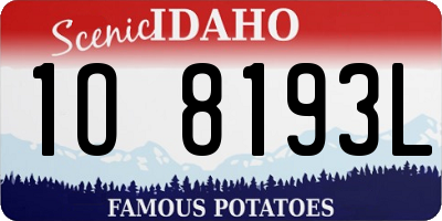 ID license plate 1O8193L