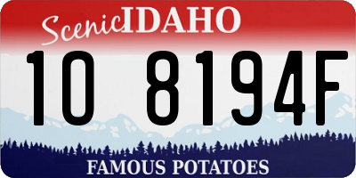 ID license plate 1O8194F