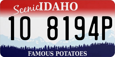 ID license plate 1O8194P