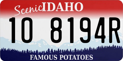 ID license plate 1O8194R