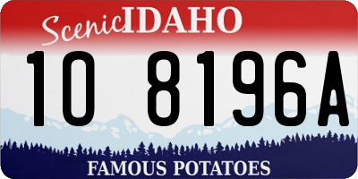 ID license plate 1O8196A