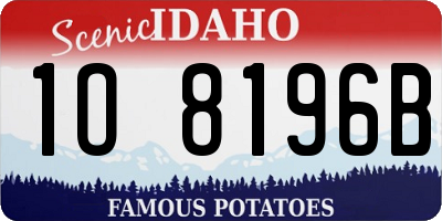 ID license plate 1O8196B