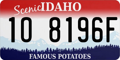 ID license plate 1O8196F