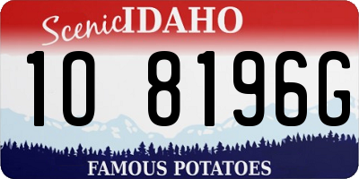 ID license plate 1O8196G