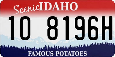 ID license plate 1O8196H