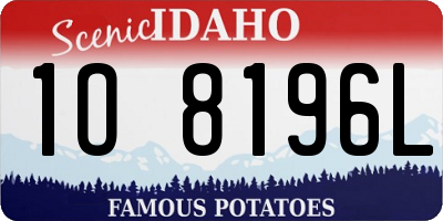 ID license plate 1O8196L