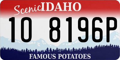 ID license plate 1O8196P
