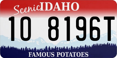 ID license plate 1O8196T