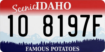 ID license plate 1O8197F
