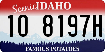 ID license plate 1O8197H