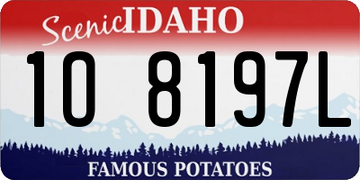 ID license plate 1O8197L