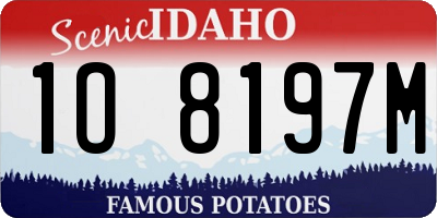 ID license plate 1O8197M