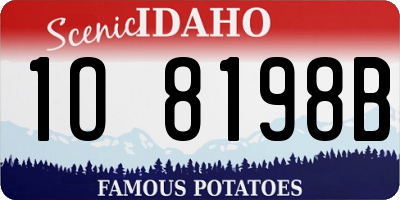 ID license plate 1O8198B