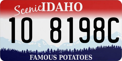 ID license plate 1O8198C