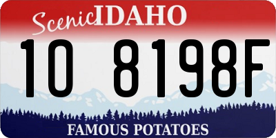ID license plate 1O8198F