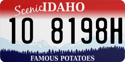 ID license plate 1O8198H