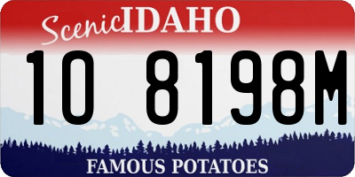 ID license plate 1O8198M