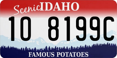 ID license plate 1O8199C