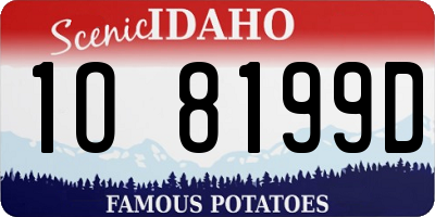 ID license plate 1O8199D